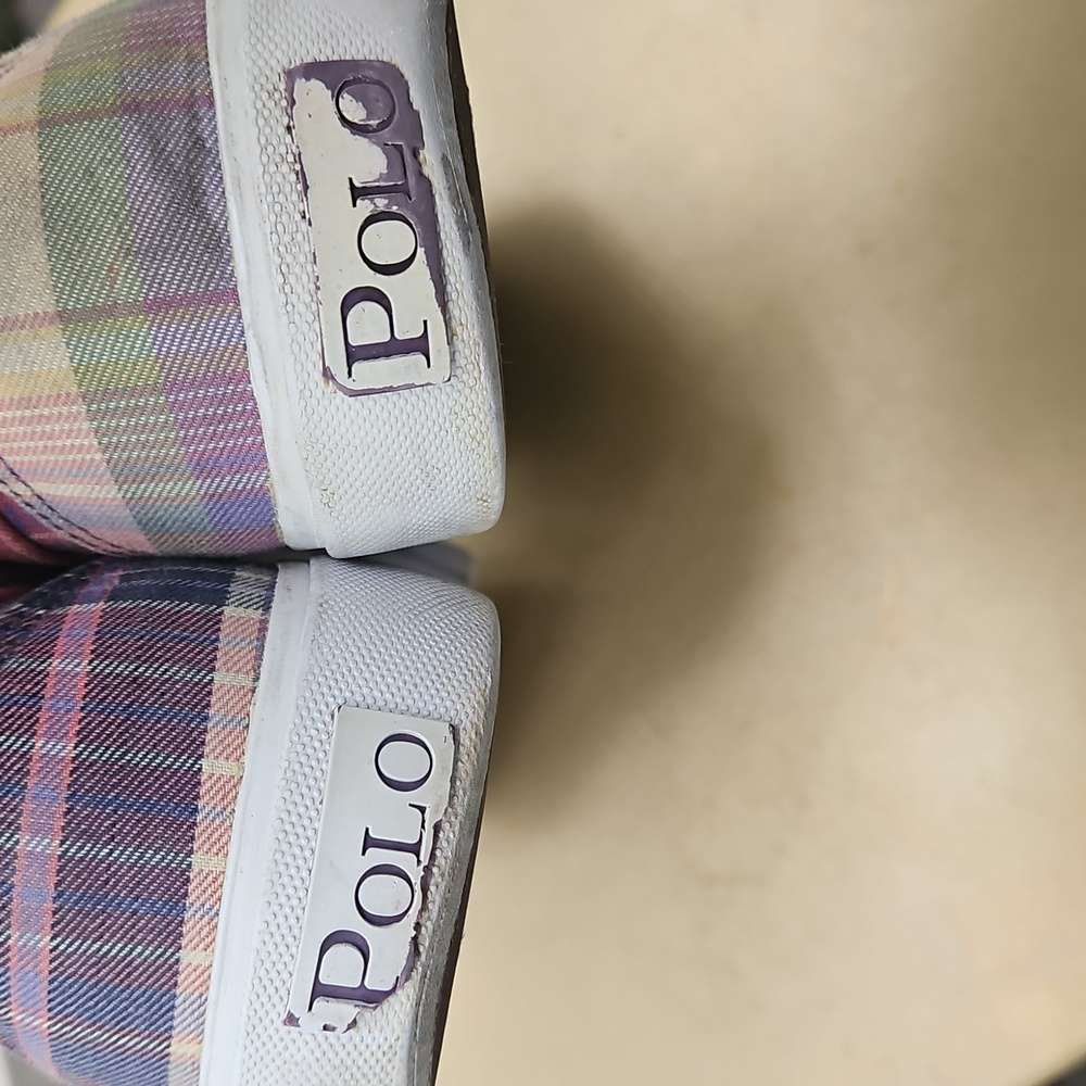 Polo by Ralph Lauren Pink Plaid Women's Deck Shoes. - Picture 4 of 7